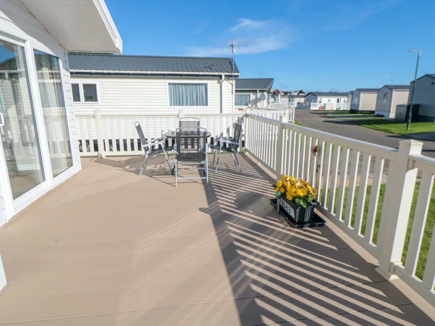 Cayton Bay lodge decking